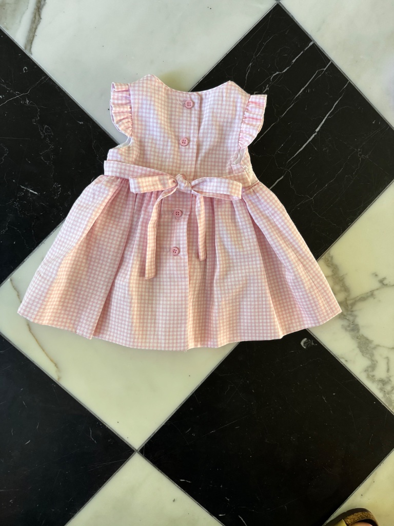 Pink Gingham Florence Eiseman Dress And Diaper Cover — image 2 of 3